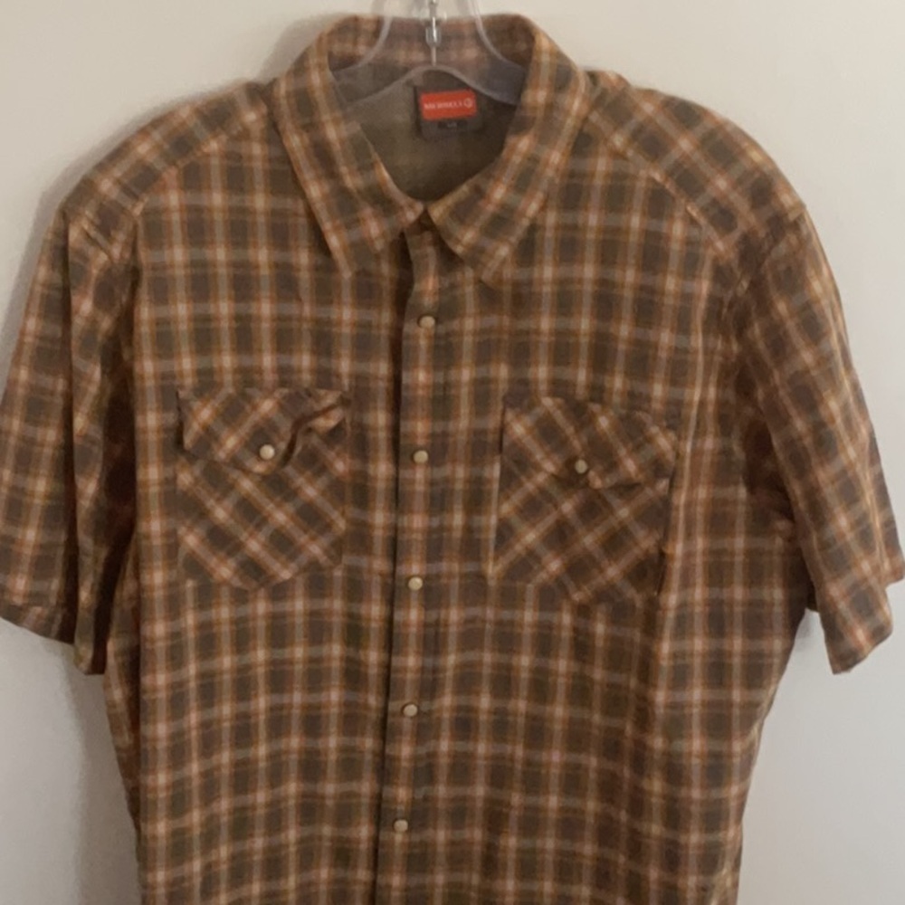 Merrell Brown Casual Button Down Shirt with Plaid Design
